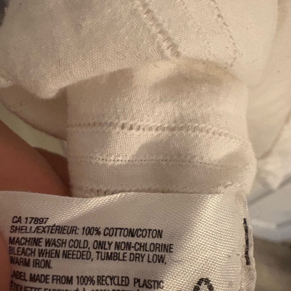 GAP Optic White Tab Henley Long sleeved Blouse Women’s XL - Picture 10 of 14